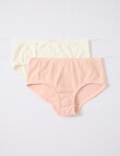 Blue Ink Pointelle Bikini Brief, 2-Pack, Pink & Floral, 2-14 product photo