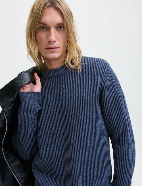 Jack & Jones Dover Crew Knit, Sky Captain product photo View 02 L