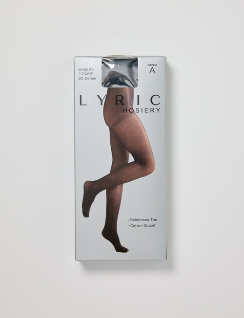 Lyric Pantyhose, 20 Denier, 2-Pack, Black product photo View 02 L