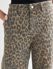 Denim Republic Twist Seam Straight Jeans, Leopard Print product photo View 04 S