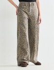 Denim Republic Twist Seam Straight Jeans, Leopard Print product photo View 05 S