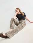 Denim Republic Twist Seam Straight Jeans, Leopard Print product photo View 07 S