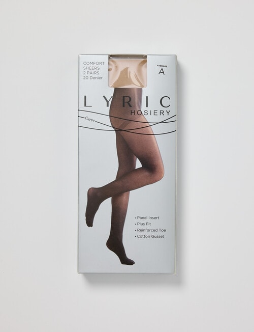 Lyric Comfort Top Pantyhose, 20 Denier, 2-Pack, Nude product photo View 02 L