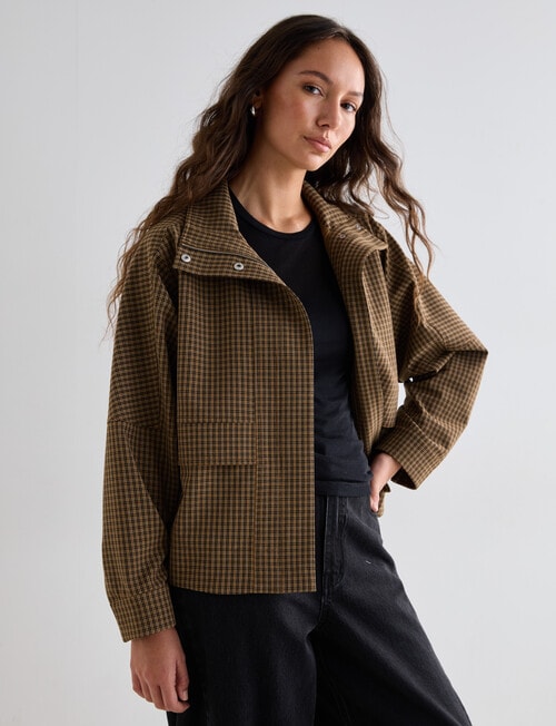 Mineral Heidi Check Bomber, Tan product photo