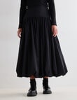 Mineral Mila Bubble Hem Mid Skirt, Black product photo View 03 S