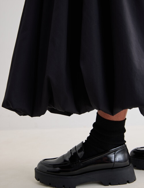 Mineral Mila Bubble Hem Mid Skirt, Black product photo View 06 L
