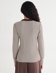 Zest Lounge Henley Top, Chocolate Stripe product photo View 02 S