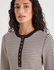 Zest Lounge Henley Top, Chocolate Stripe product photo View 04 S