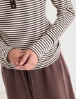 Zest Lounge Henley Top, Chocolate Stripe product photo View 05 S