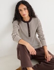 Zest Lounge Henley Top, Chocolate Stripe product photo View 06 S