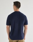 Gasoline Button Down Stripe Knit Shirt, Navy product photo View 02 S