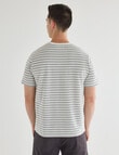 Gasoline Cotton Stripe Short Sleeve Tee, Cream product photo View 02 S