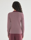 Zest Lounge Henley Top, Cherry Stripe product photo View 02 S