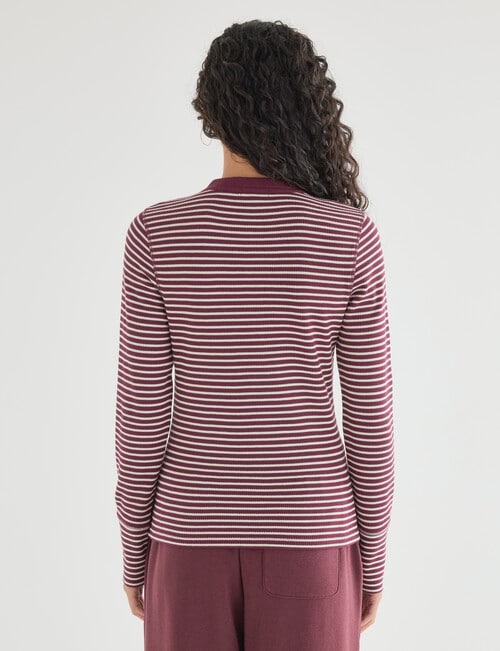 Zest Lounge Henley Top, Cherry Stripe product photo View 02 L