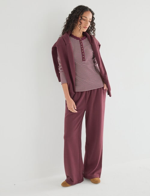Zest Lounge Henley Top, Cherry Stripe product photo View 03 L