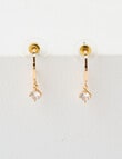 Earsense CZ Drop on Post Hoop, Gold Tone product photo View 02 S