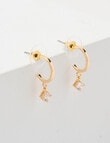 Earsense CZ Drop on Post Hoop, Gold Tone product photo View 03 S