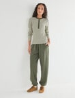 Zest Lounge Henley Top, Green Stripe product photo View 03 S