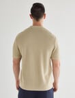 Gasoline Button Down Stripe Knit Shirt, Tan product photo View 02 S