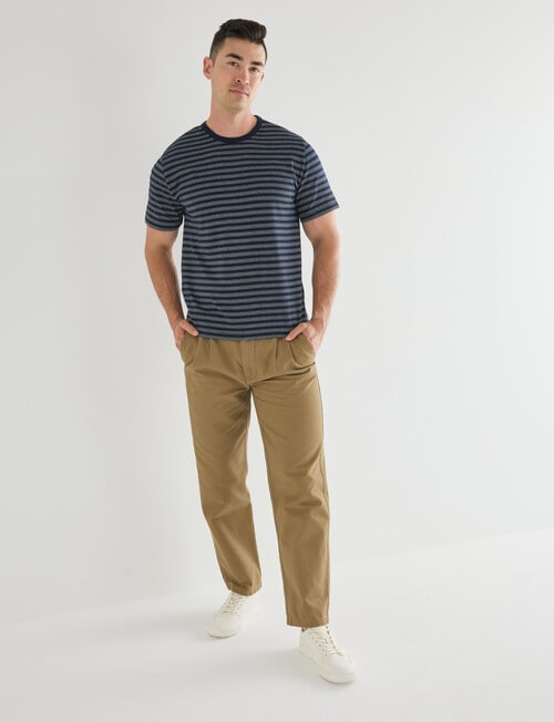 Gasoline Cotton Stripe Short Sleeve Tee, Navy product photo View 03 L