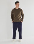Gasoline Elastic Waist Pleated Pant, Navy product photo View 03 S
