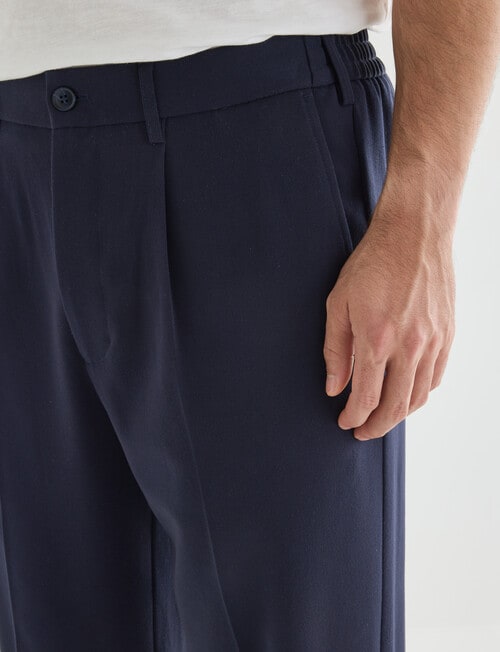 Gasoline Elastic Waist Pleated Pant, Navy product photo View 04 L