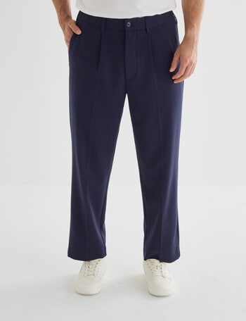 Gasoline Elastic Waist Pleated Pant, Navy product photo