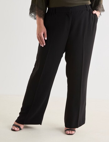 Studio Curve Wide Leg Elastic Pant, Black product photo