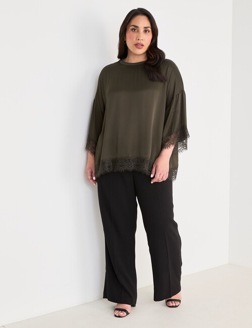 Studio Curve Wide Leg Elastic Pant, Black product photo View 03 L