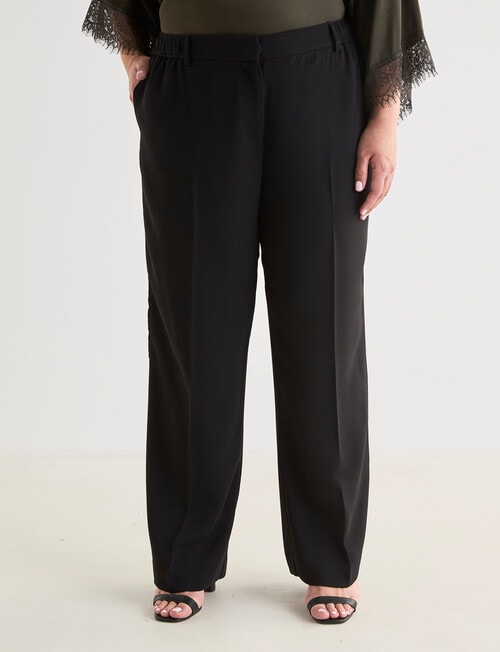 Studio Curve Wide Leg Elastic Pant, Black product photo View 05 L