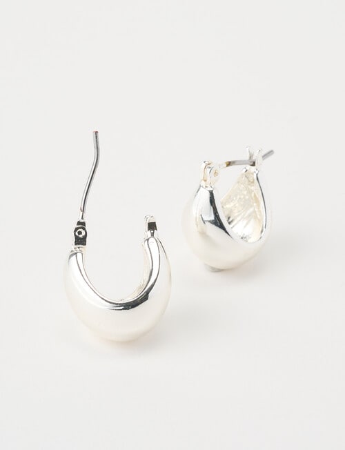 Earsense Thick Contoured Hoop, Silver Tone product photo View 02 L