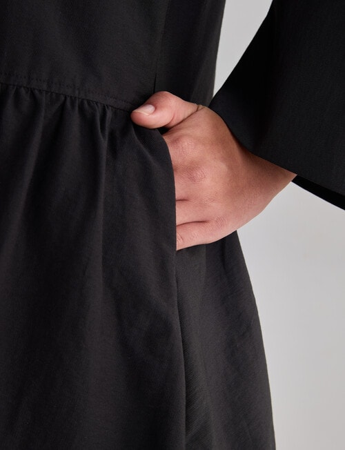 Mineral Jamie Bubble Hem Shirt Dress, Black product photo View 05 L