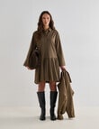 Mineral Jamie Bubble Hem Shirt Dress, Tan Check product photo