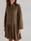 Mineral Jamie Bubble Hem Shirt Dress, Tan Check product photo View 05 S