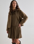 Mineral Jamie Bubble Hem Shirt Dress, Tan Check product photo View 08 S