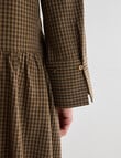 Mineral Jamie Bubble Hem Shirt Dress, Tan Check product photo View 09 S