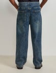 AIR SPACE Baggy Denim Jean, Dark Blue product photo View 02 S