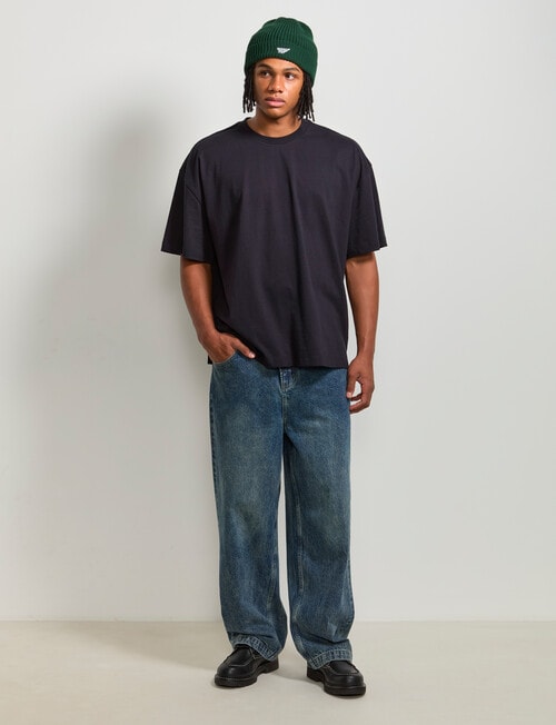 AIR SPACE Baggy Denim Jean, Dark Blue product photo View 03 L