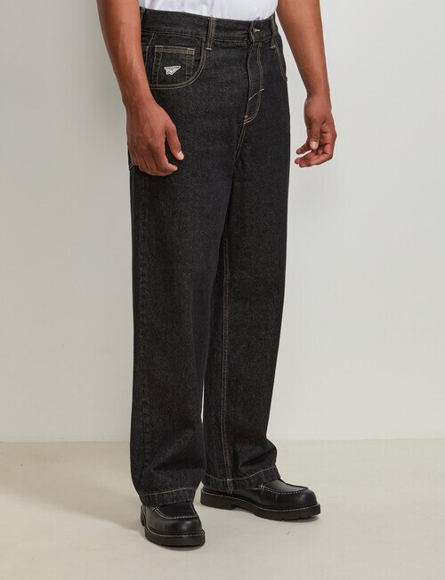AIR SPACE Baggy Denim Jean, Black product photo View 05 L