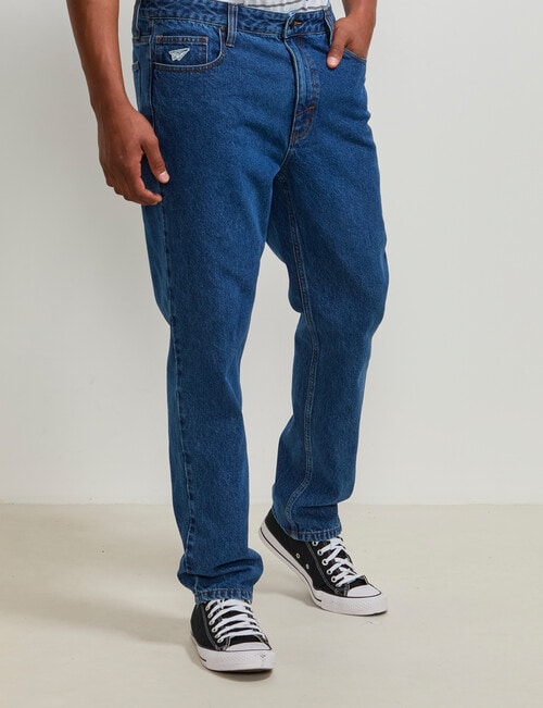 AIR SPACE Relaxed 90's Denim Jean, 90s Dark Blue product photo View 02 L