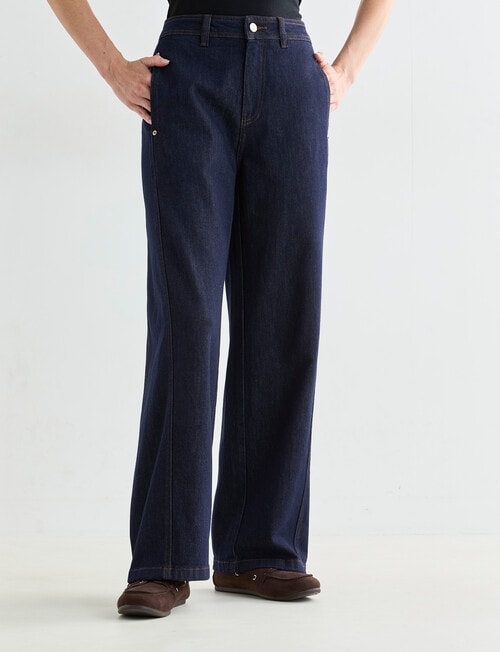 Denim Republic Twist Seam Straight Jeans, Rinse product photo