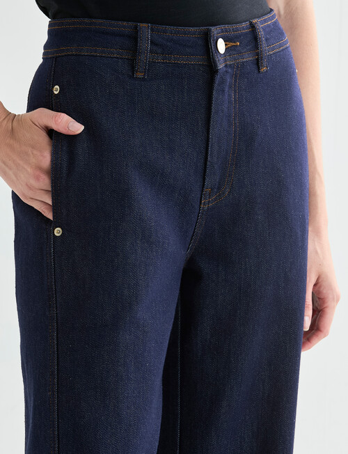 Denim Republic Twist Seam Straight Jeans, Rinse product photo View 04 L