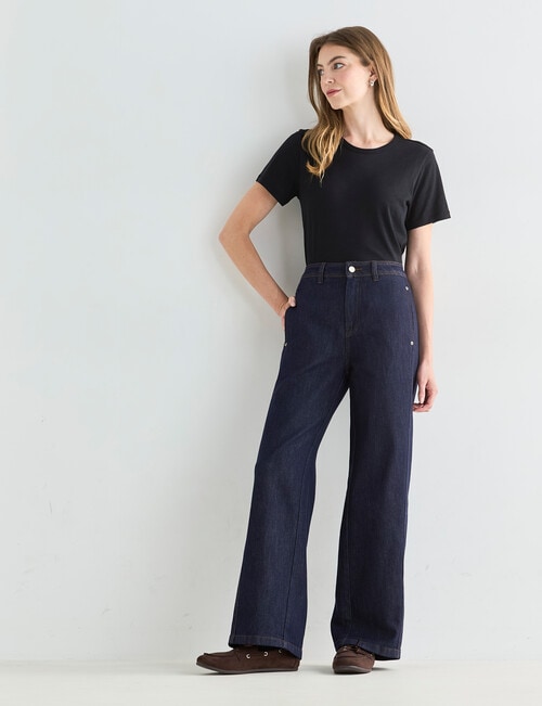 Denim Republic Twist Seam Straight Jeans, Rinse product photo View 05 L