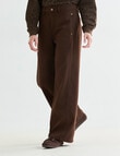 Denim Republic Twist Seam Straight Jeans, Chocolate product photo