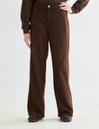 Denim Republic Twist Seam Straight Jeans, Chocolate product photo View 05 S