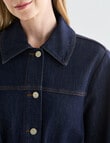 Denim Republic Belted Denim Jacket, Rinse product photo View 04 S