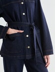 Denim Republic Belted Denim Jacket, Rinse product photo View 08 S