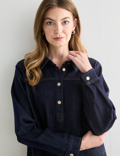 Denim Republic Patch Pocket Dress, Rinse product photo View 04 L