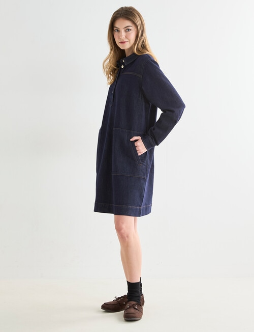 Denim Republic Patch Pocket Dress, Rinse product photo View 07 L