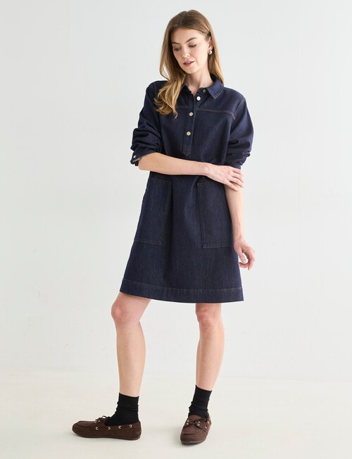 Denim Republic Patch Pocket Dress, Rinse product photo View 09 L
